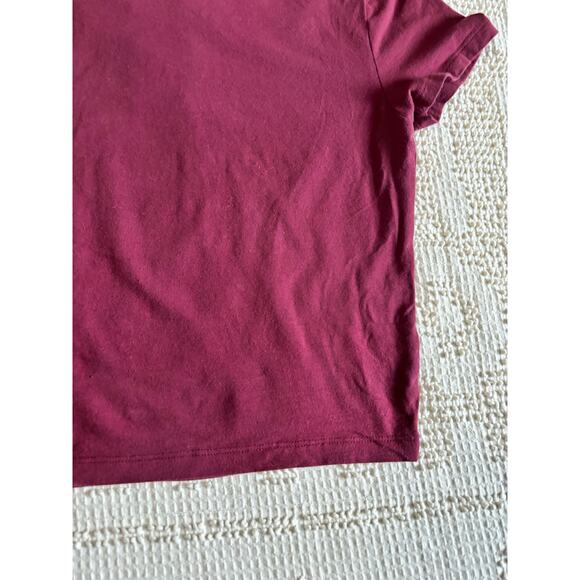 Forever 21 Cropped Polo Shirt Maroon Size Medium Pre-Owned - Picture 10 of 10